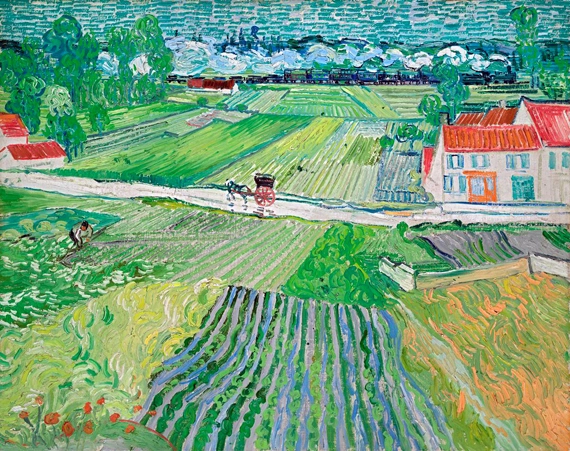 Landscape At Auvers After Rain With Carriage And Train 1890 by Vincent Van Gogh