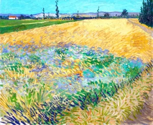 Wheat Fields-Alpilles Foothills In The Background 1888 by Vincent Van Gogh