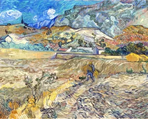 Enclosed Field With Peasant by Vincent Van Gogh
