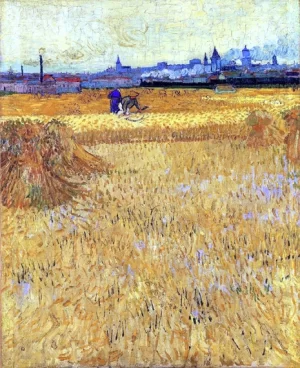Arles-View From The Wheat Fields 1888 by Vincent Van Gogh