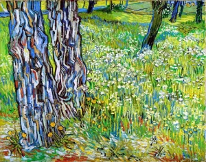Tree Trunks In The Grass 1890 by Vincent Van Gogh