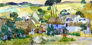 Farms Near Auvers 1890 by Vincent Van Gogh