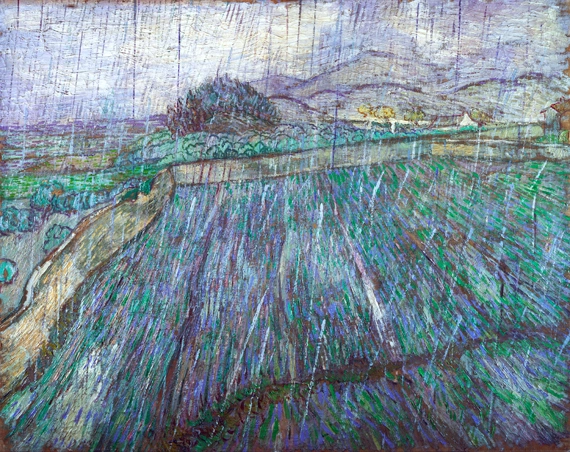 Wheat Field In Rain 1889 by Vincent Van Gogh