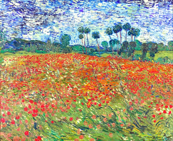 Field With Poppies 1890 by Vincent Van Gogh