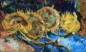 Four Sunflowers Gone To Seed 1887 by Vincent Van Gogh