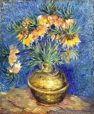 Imperial Fritillaries In A Copper Vase 1887 by Vincent Van Gogh