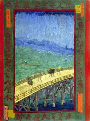 Bridge In The Rain (After Hiroshige) 1887 by Vincent Van Gogh