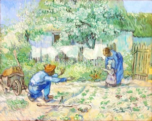 First Steps, After Millet by Vincent Van Gogh