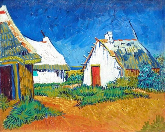 Three White Cottages In Saintes-Maries 1888 by Vincent Van Gogh