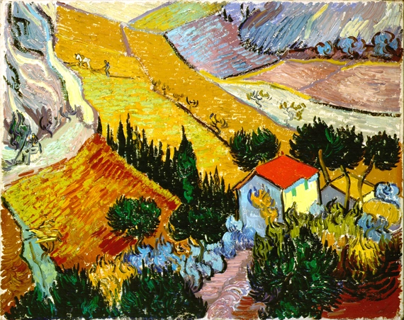 Landscape With Houses And Ploughman by Vincent Van Gogh
