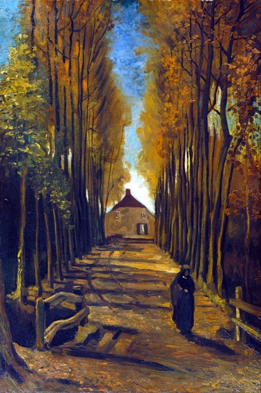 Avenue Of Poplars In Autumn 1884 by Vincent Van Gogh