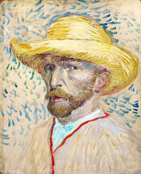 Self-Portrait With Straw Hat 1887 by Vincent Van Gogh