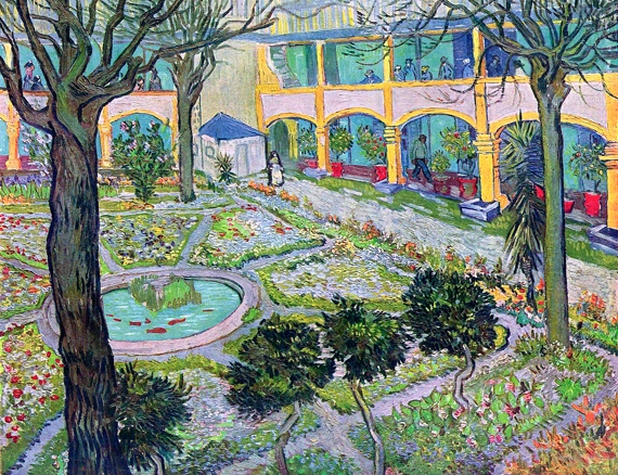 The Courtyard Of The Hospital At Arles by Vincent Van Gogh