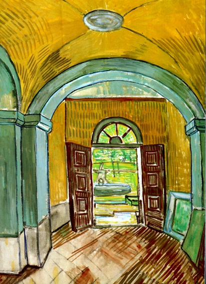 The Entrance Hall Of Saint-Paul Hospital by Vincent Van Gogh