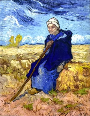 The Shepherdess (After Millet) by Vincent Van Gogh