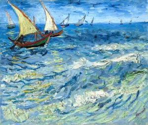 Fishing Boats At Saintes-Maries 1888 by Vincent Van Gogh