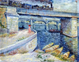 Bridges Across The Seine At Asnières by Vincent Van Gogh