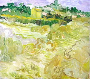 Wheat Fields With Auvers In The Background by Vincent Van Gogh