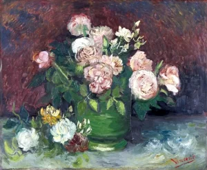 Roses And Peonies by Vincent Van Gogh