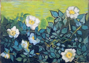 Wild Roses 1890 by Vincent Van Gogh