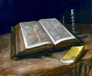 Still Life With Bible 1885 by Vincent Van Gogh