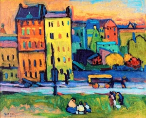 Houses In Munich by Wassily Kandinsky