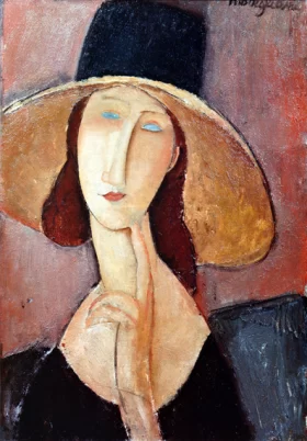 Jeanne Hebuterne with a large hat 1917 by Amedeo Modigliani