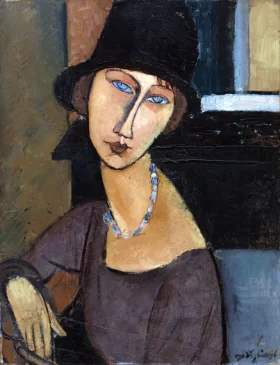 Jeanne Hébuterne (in the hat) 1917 by Amedeo Modigliani
