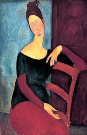 Jeanne Seated with the Arm Resting on the Back of the Chair 1918 by Amedeo Modigliani