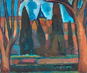 Landscape with church tower by André Derain