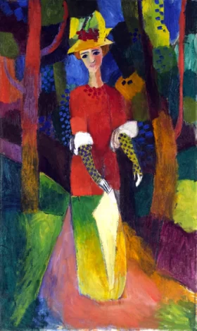 Lady In A Park 1914 by August Macke