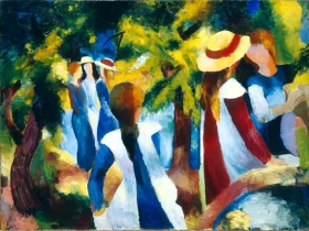 Girl Under Trees by August Macke