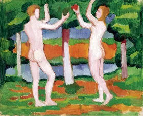 Adam And Eve by August Macke