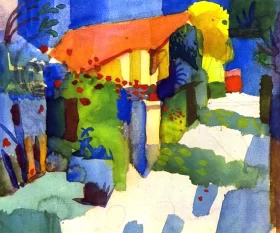 House In The Garden by August Macke