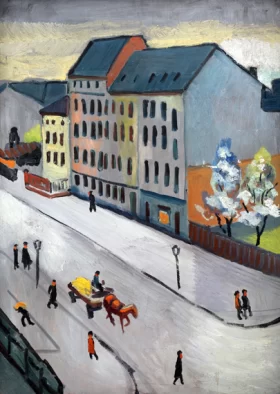 Our Street In Grey, 1911 by August Macke