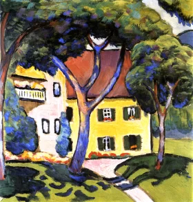 Staudacher's House At The Tegernsee by August Macke