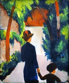 Mother And Child In The Park by August Macke