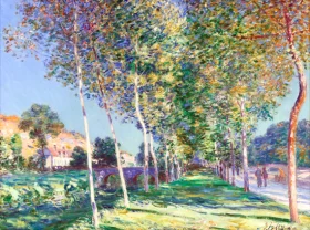 Poplar alley around Moret-sur-Loing 1892 by Alfred Sisley