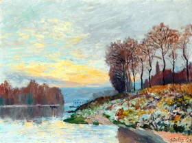 La Seine Près de Bougival, Matin D'hiver by Alfred Sisley
