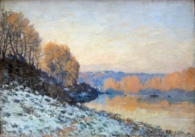 The Seine at Bougival in Winter 1872 by Alfred Sisley