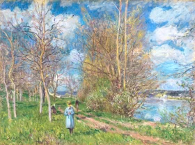 The Small Meadows in Spring by Alfred Sisley