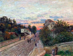 Coucher de Soleil, La Route de Versailles à Chavilles by Alfred Sisley