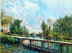 La Passerelle – Chemin de Halage Du Canal Du Loing by Alfred Sisley