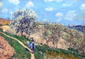 Landscape (Spring at Bougival) 1873 by Alfred Sisley