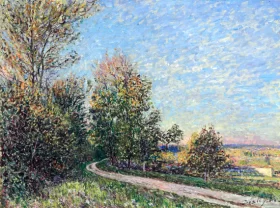 Chemin des Fontaines à Veneux Nadon by Alfred Sisley
