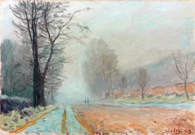 Route à Louveciennes, Le Matin by Alfred Sisley
