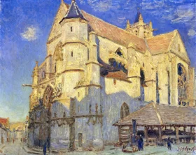 The Church at Moret, Frosty Weather by Alfred Sisley