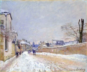 Rue Eugène Moussoir at Moret, Winter by Alfred Sisley