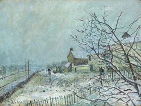 First snow at Veneux, Nadon by Alfred Sisley