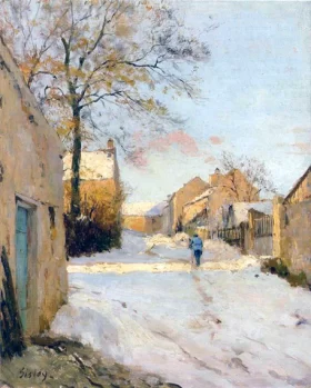 A Village Street In Winter by Alfred Sisley